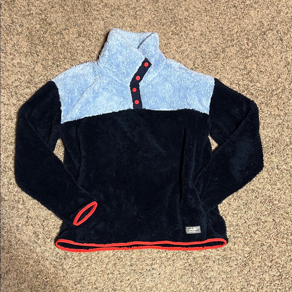 Eddie Bauer Women’s Blue Fleece with Red Accents
